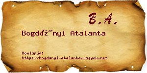 Bogdányi Atalanta névjegykártya